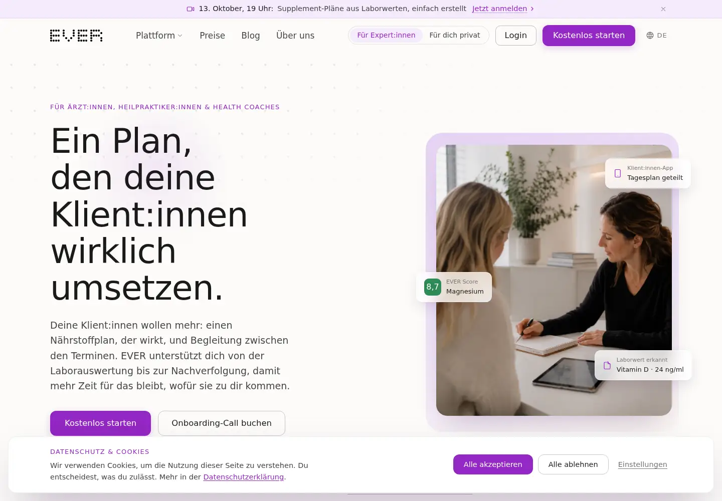 Screenshot of everhealth.ai