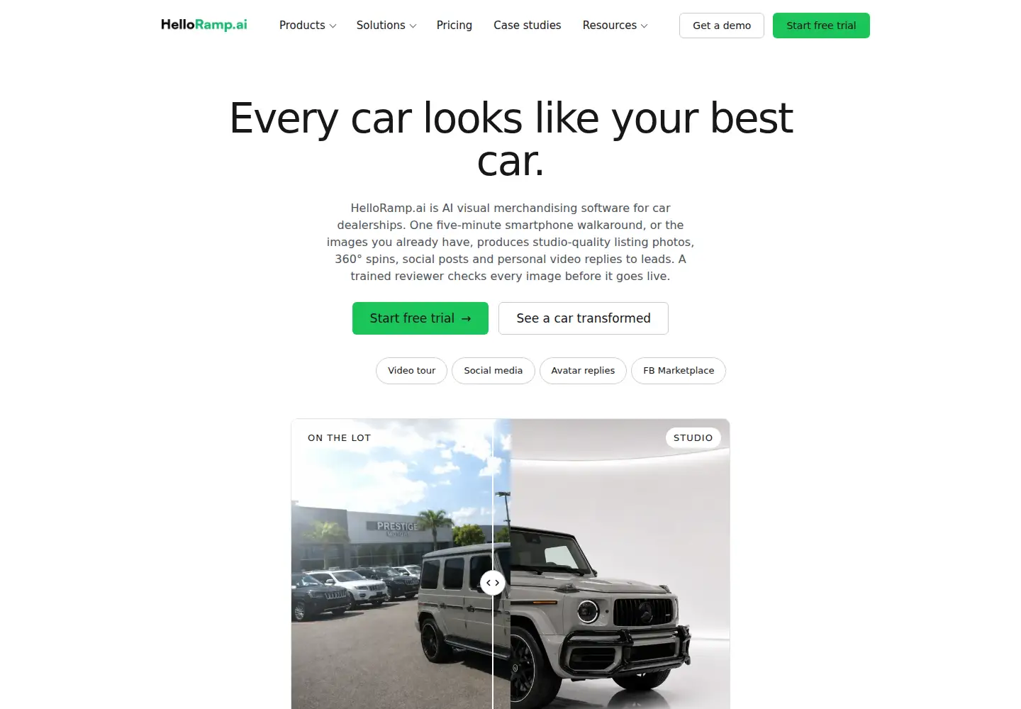 Captured homepage of helloramp.ai in the current scan