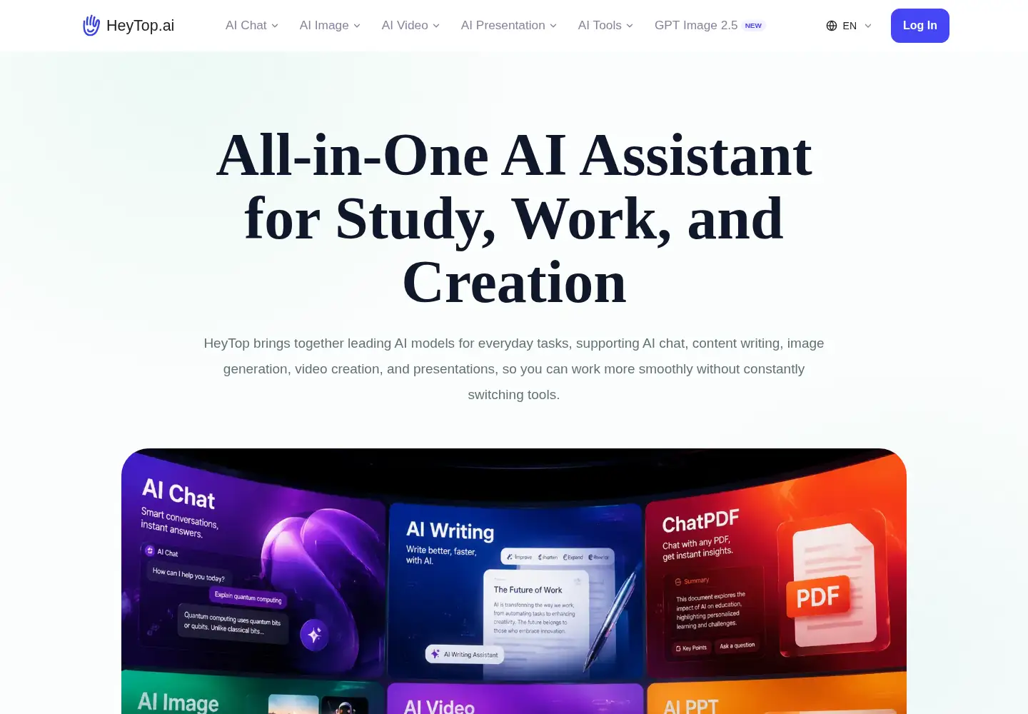 Captured homepage of heytop.ai in the current scan