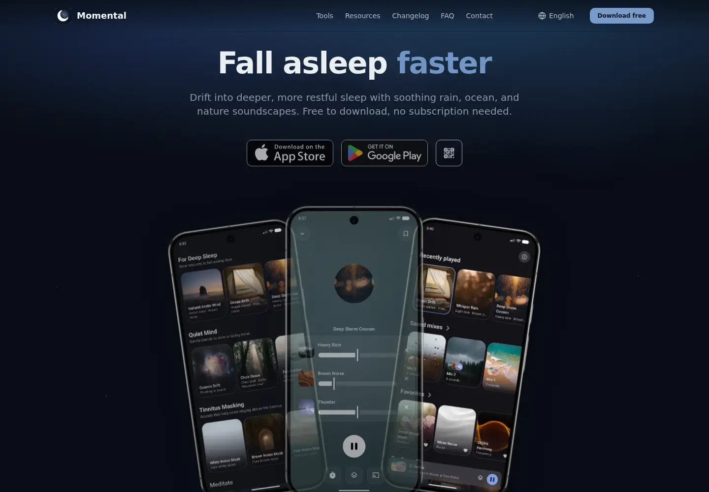 Captured homepage of momental.ai in the current scan