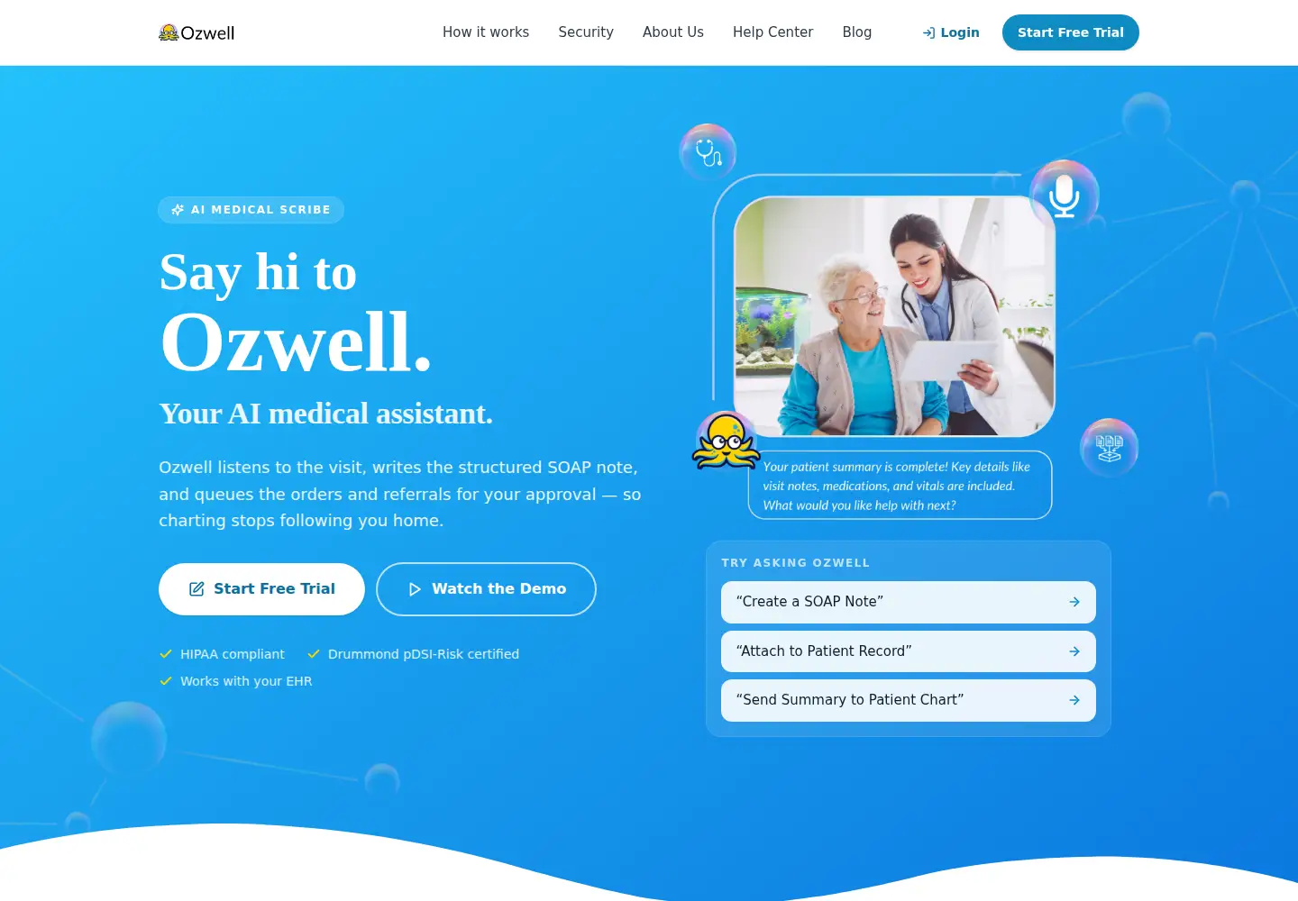 Screenshot of ozwell.ai