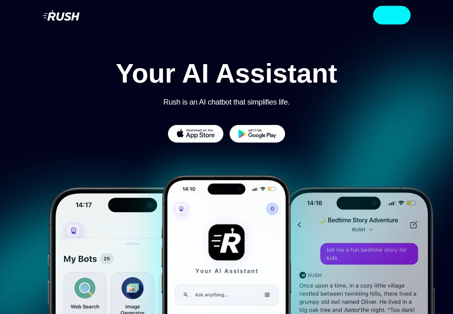 Screenshot of rushapp.ai