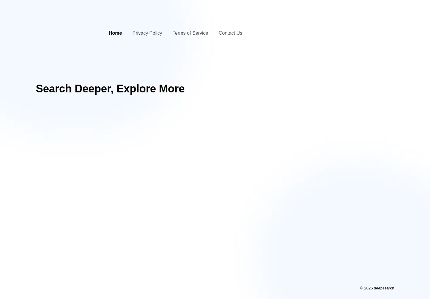 Captured homepage of deepsearchai.app in the current scan