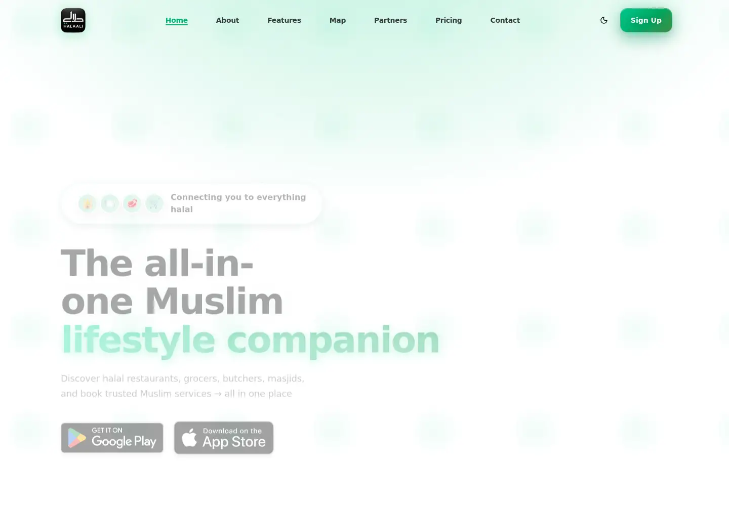 Captured homepage of halaali.app in the current scan
