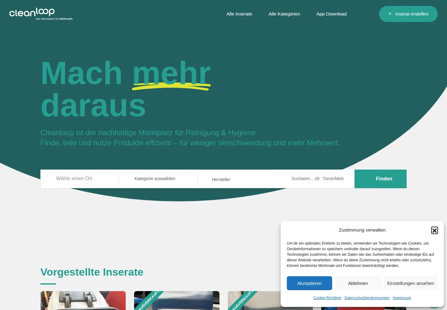 Screenshot of cleanloop.at
