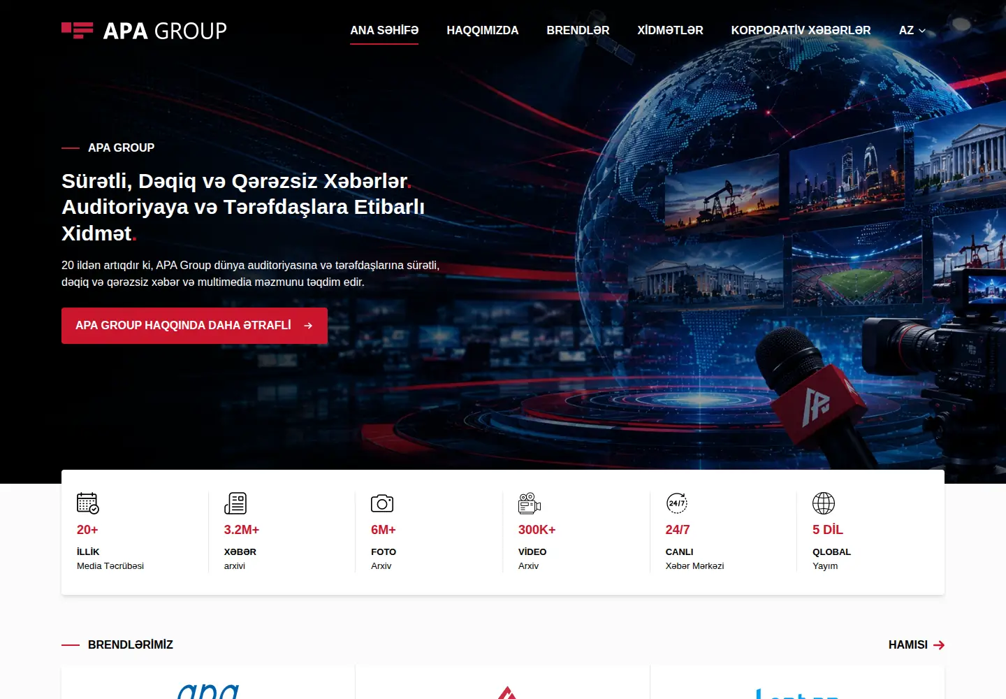 Captured homepage of apagroup.az in the current scan