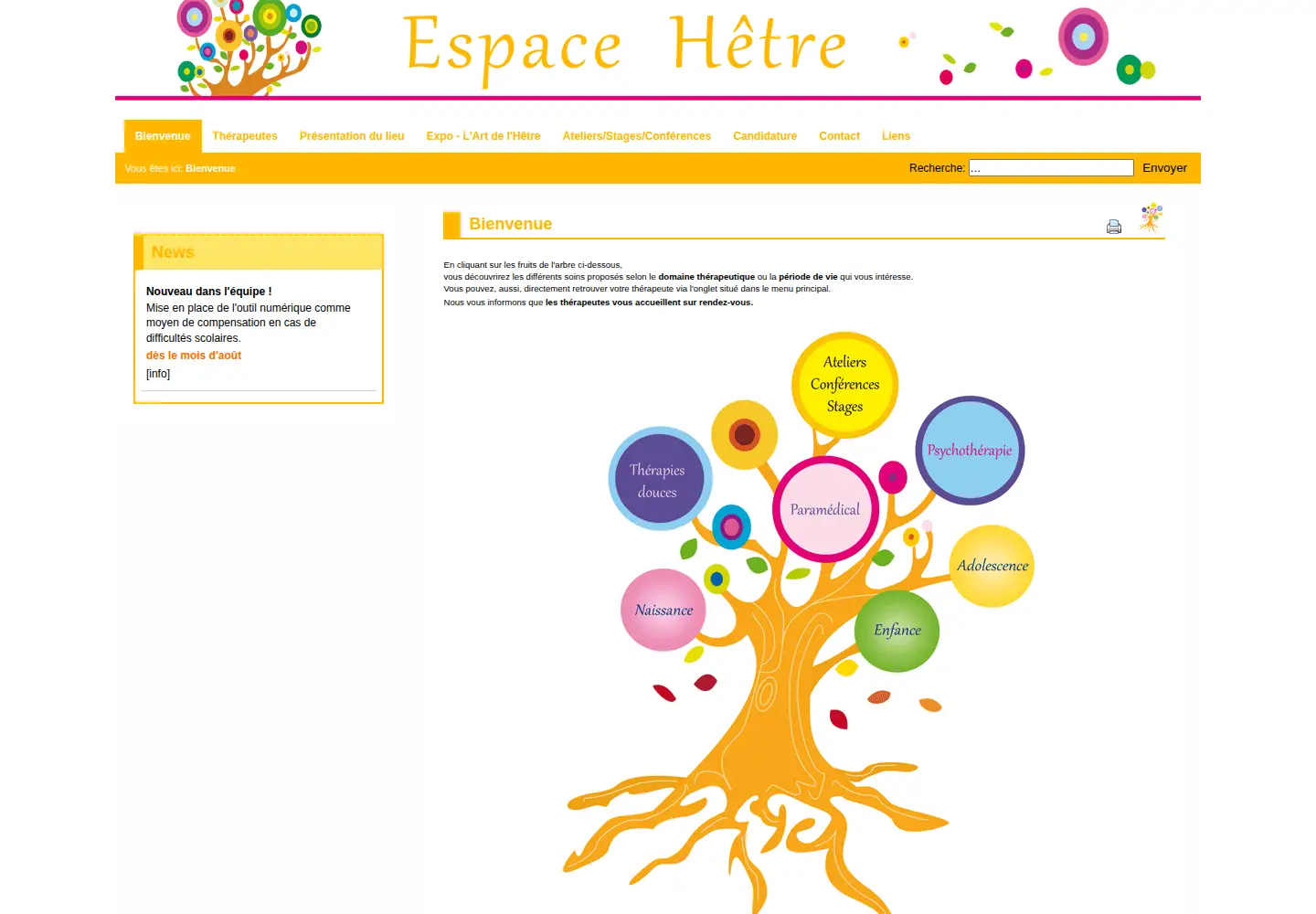 Captured homepage of espacehetre.be in the current scan