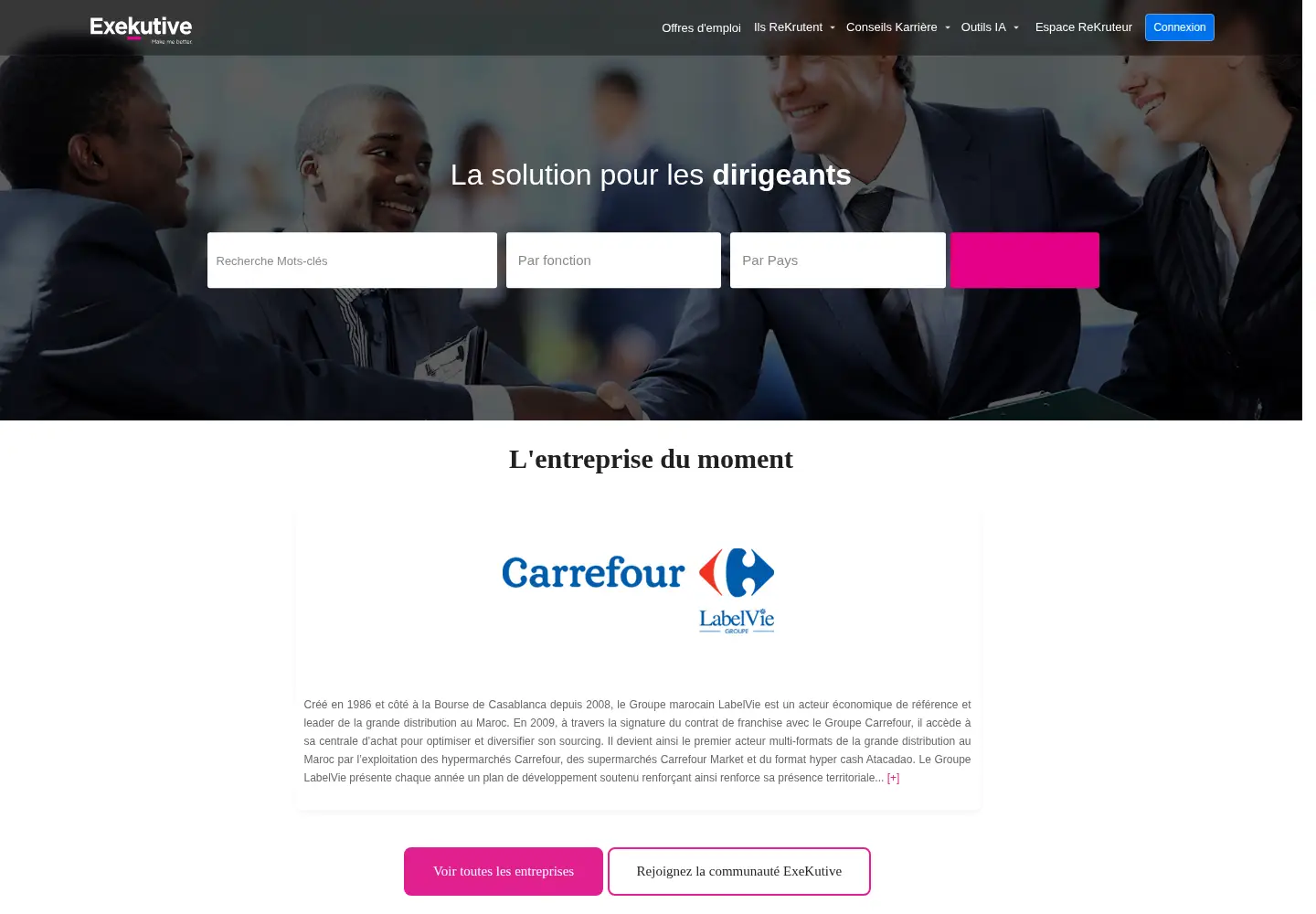 Screenshot of exekutive.biz