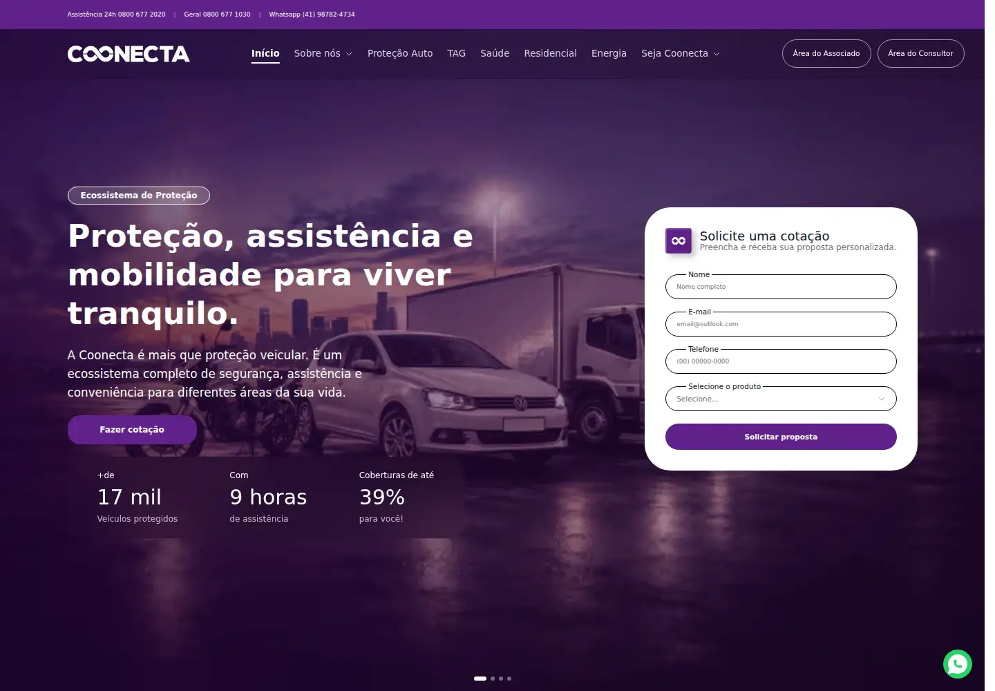 Captured homepage of coonecta.com.br in the current scan