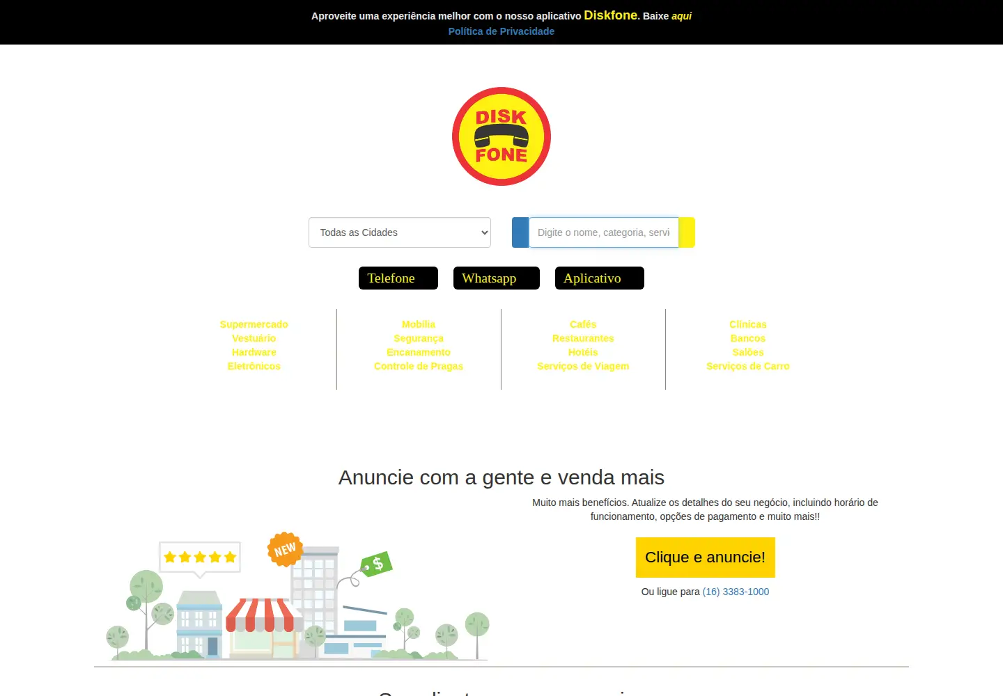 Captured homepage of diskfone.com.br in the current scan