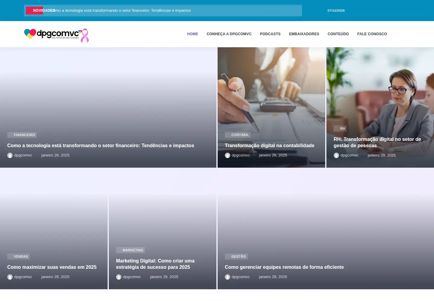Captured homepage of dpgcomvoce.com.br in the current scan