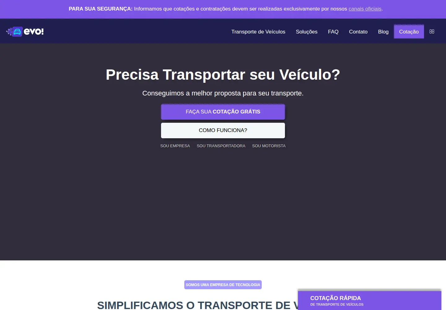 Screenshot of evocegonheiro.com.br