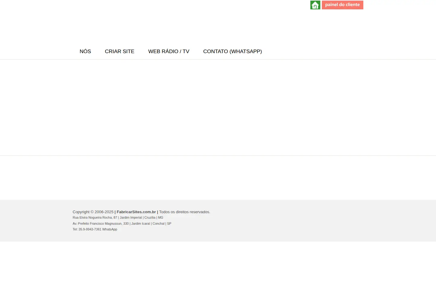 Screenshot of fabricarsites.com.br