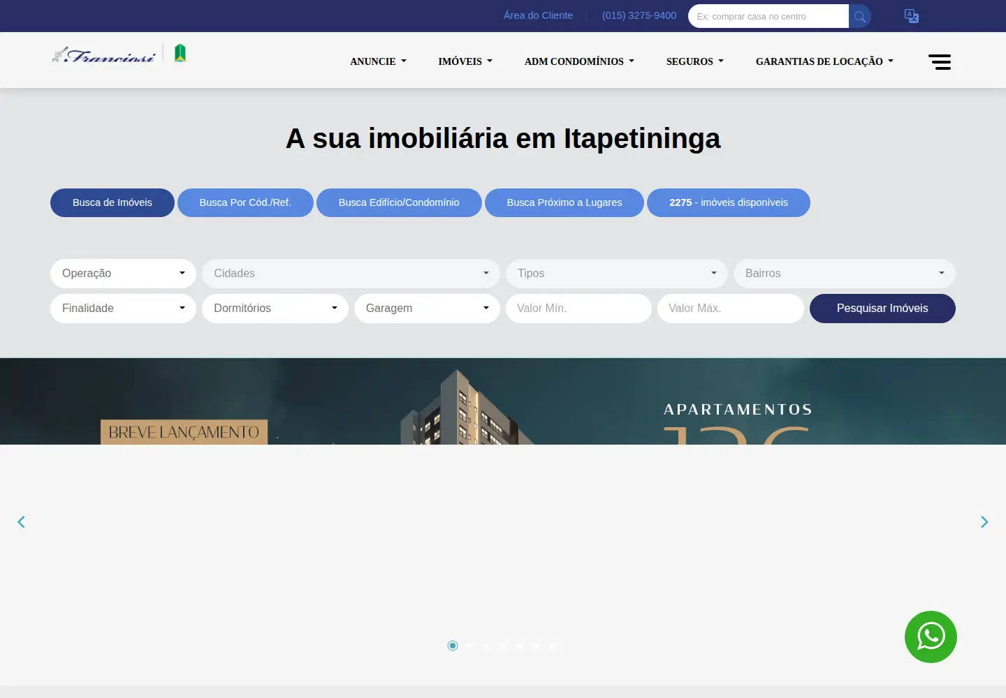 Captured homepage of franciosi.com.br in the current scan