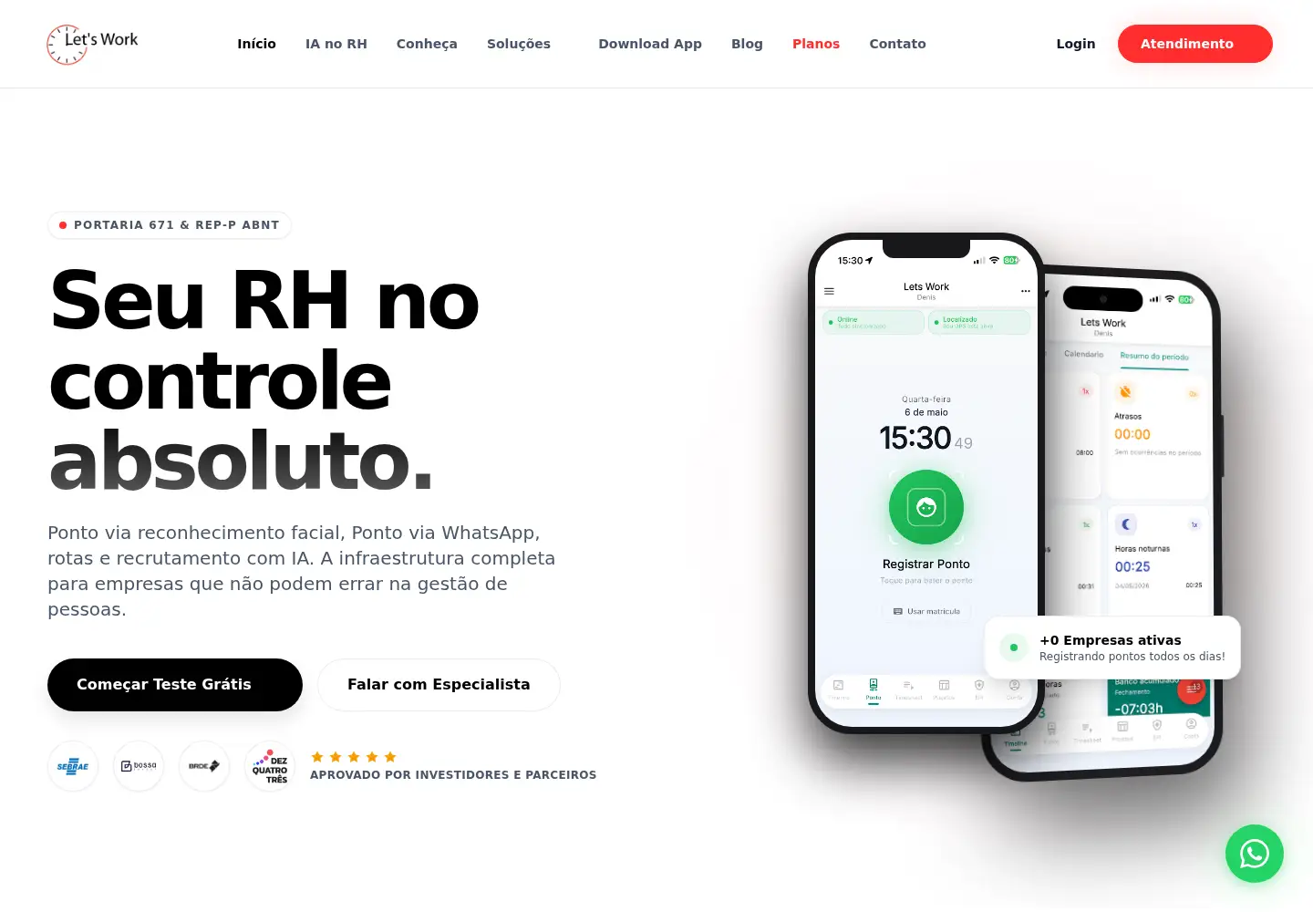 Captured homepage of letswork.com.br in the current scan