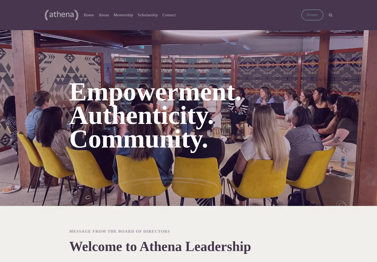 Screenshot of athenaleadership.ca