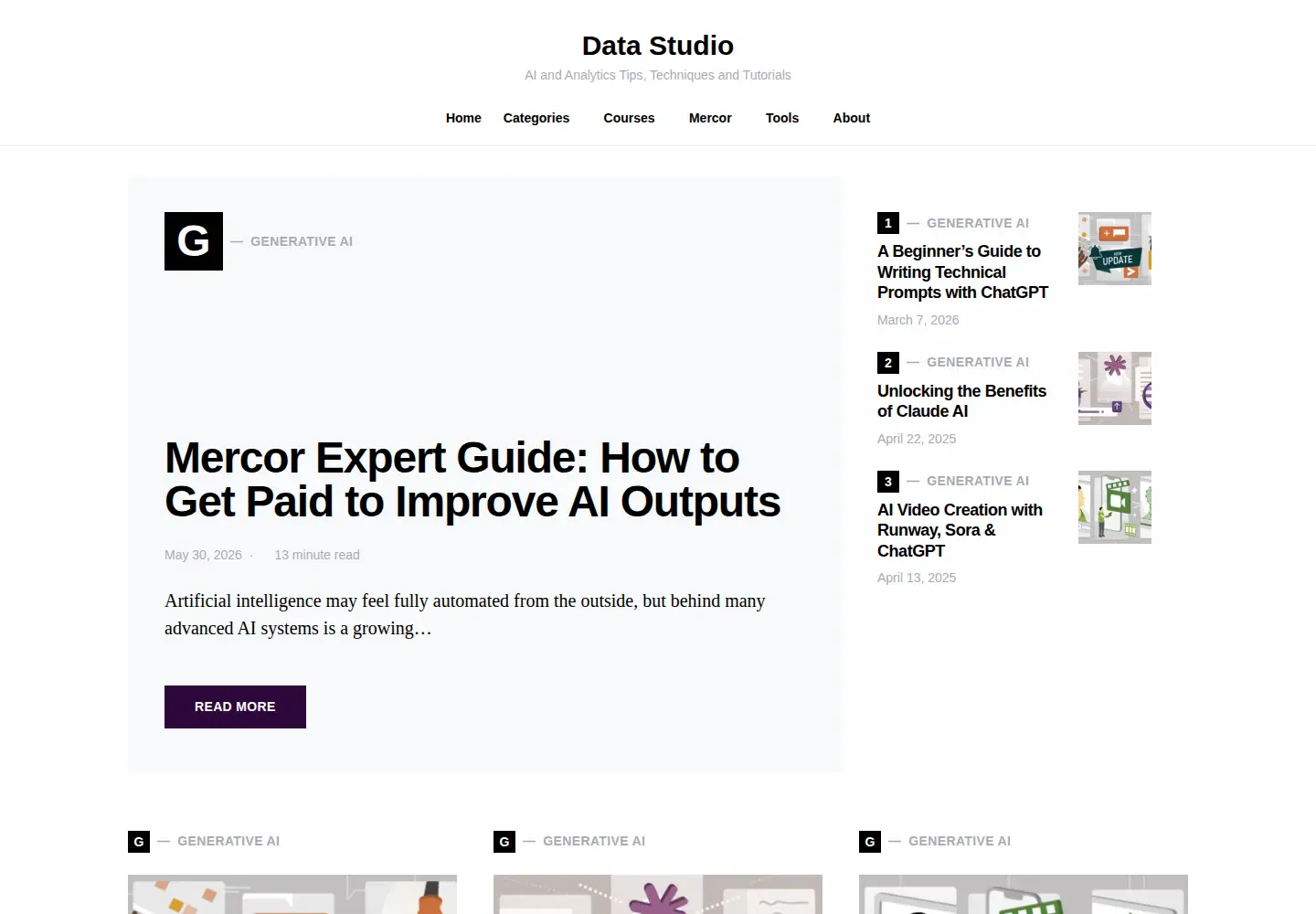 Captured homepage of datastudio.ca in the current scan