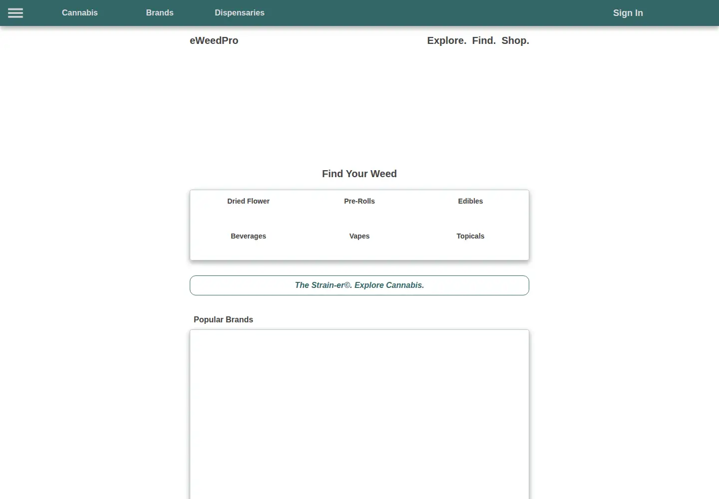Captured homepage of eweedpro.ca in the current scan