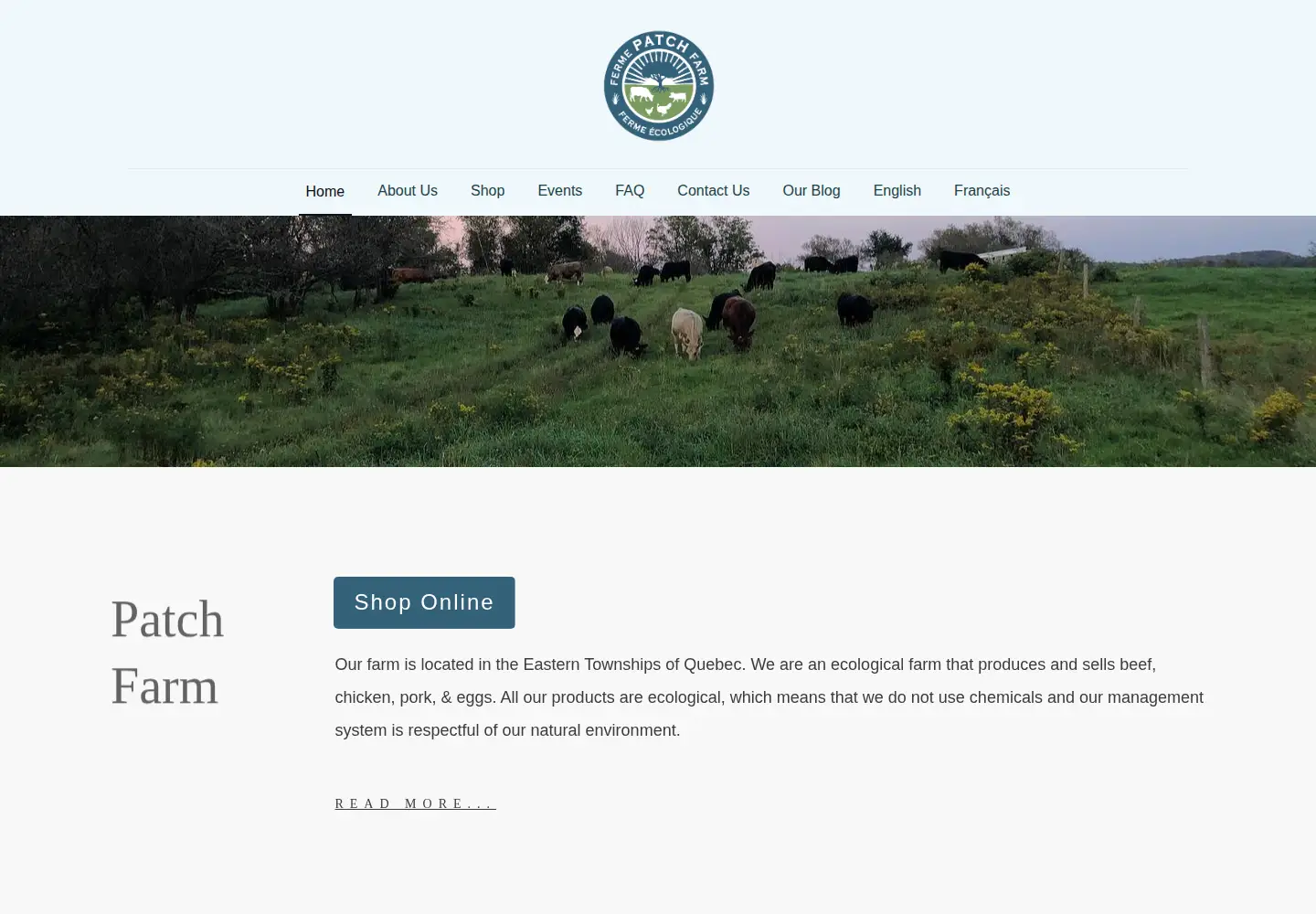 Captured homepage of fermepatchfarm.ca in the current scan