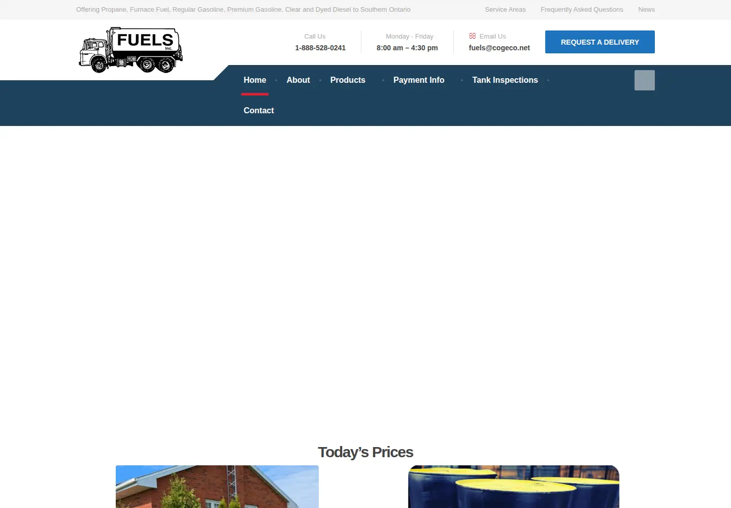 Captured homepage of fuelsonline.ca in the current scan
