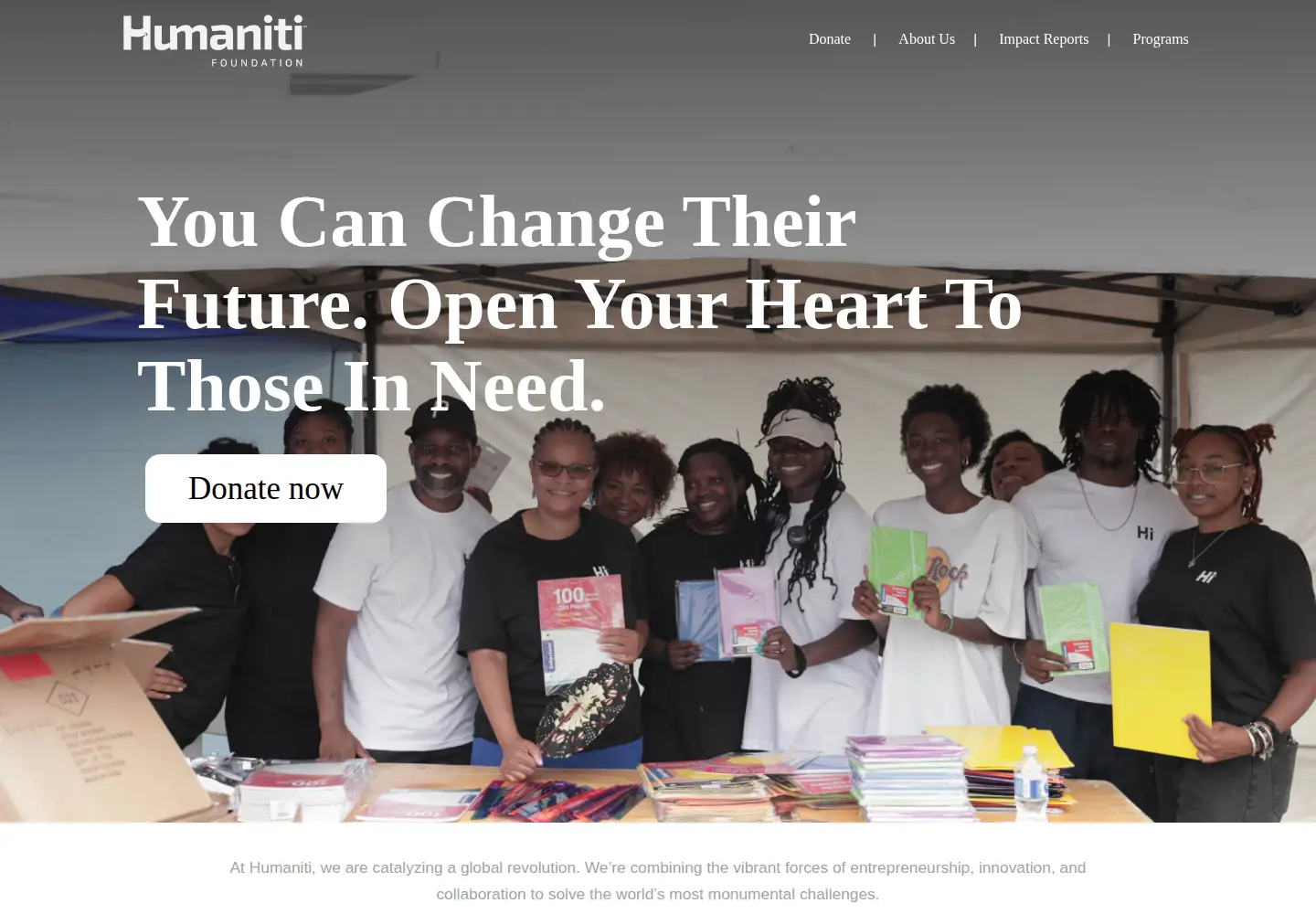 Captured homepage of humaniti.ca in the current scan