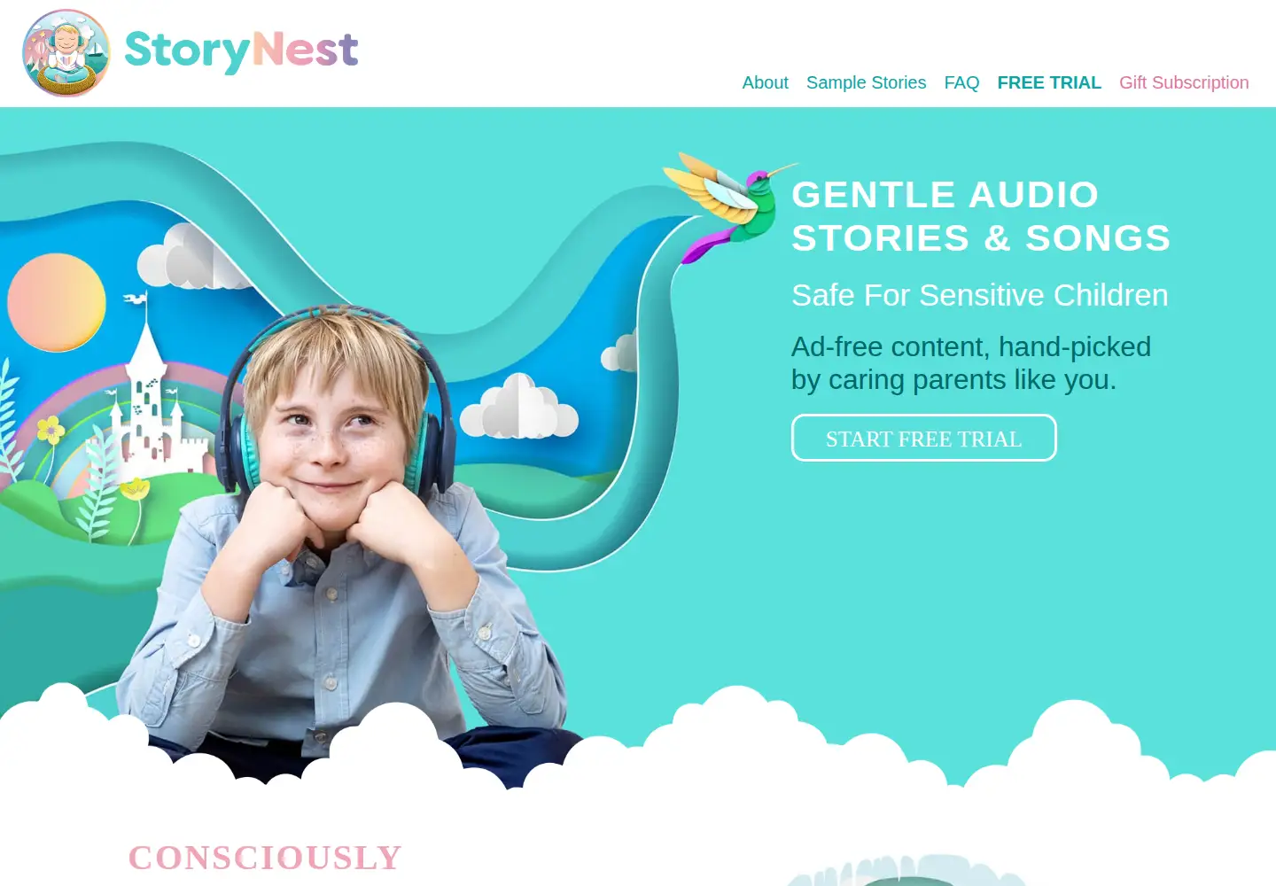 Screenshot of storynest.ca