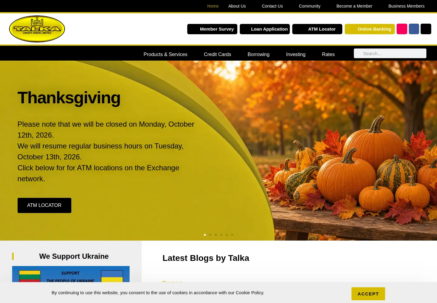 Captured homepage of talka.ca in the current scan