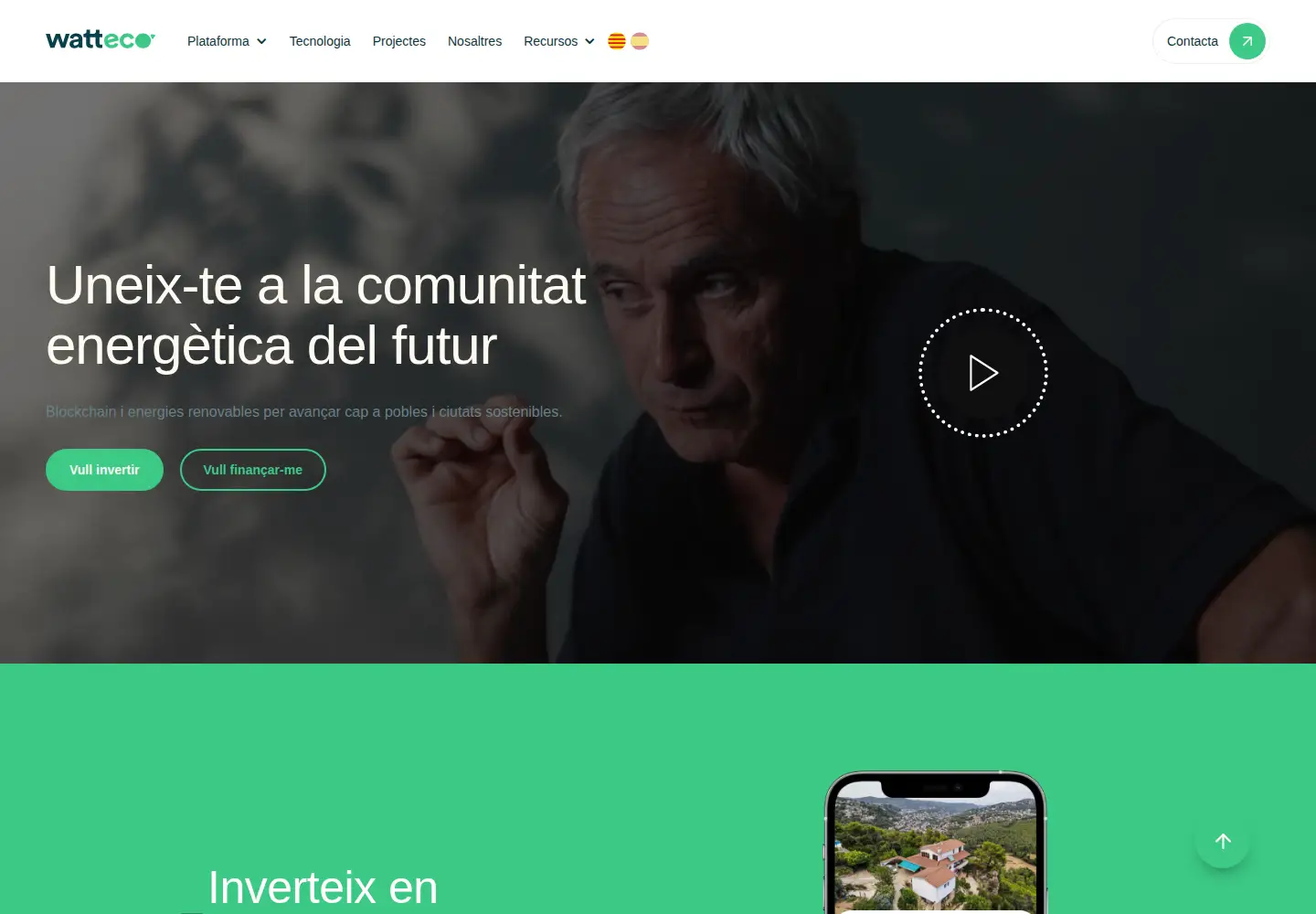 Captured homepage of watteco.cat in the current scan