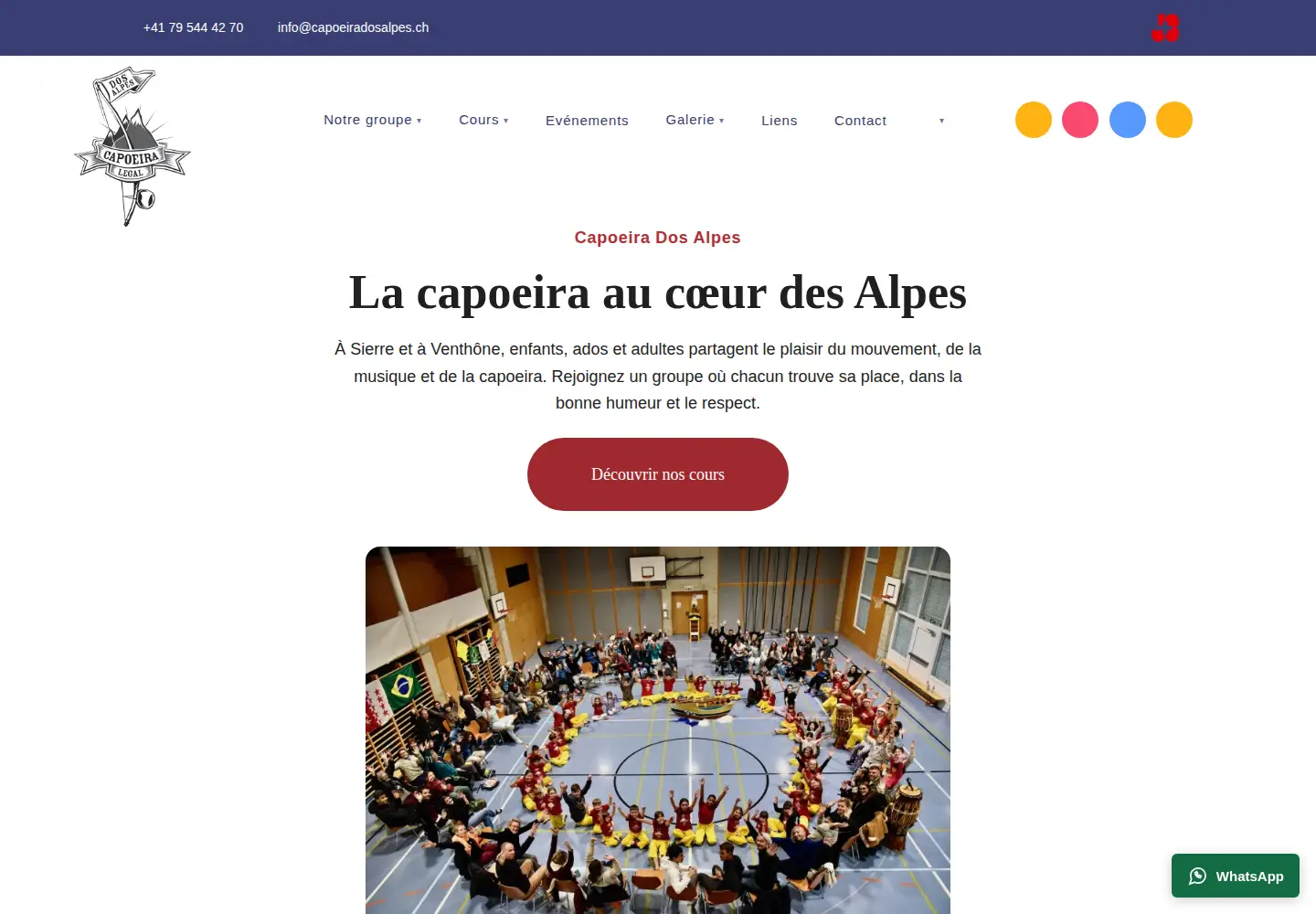 Screenshot of capoeiradosalpes.ch