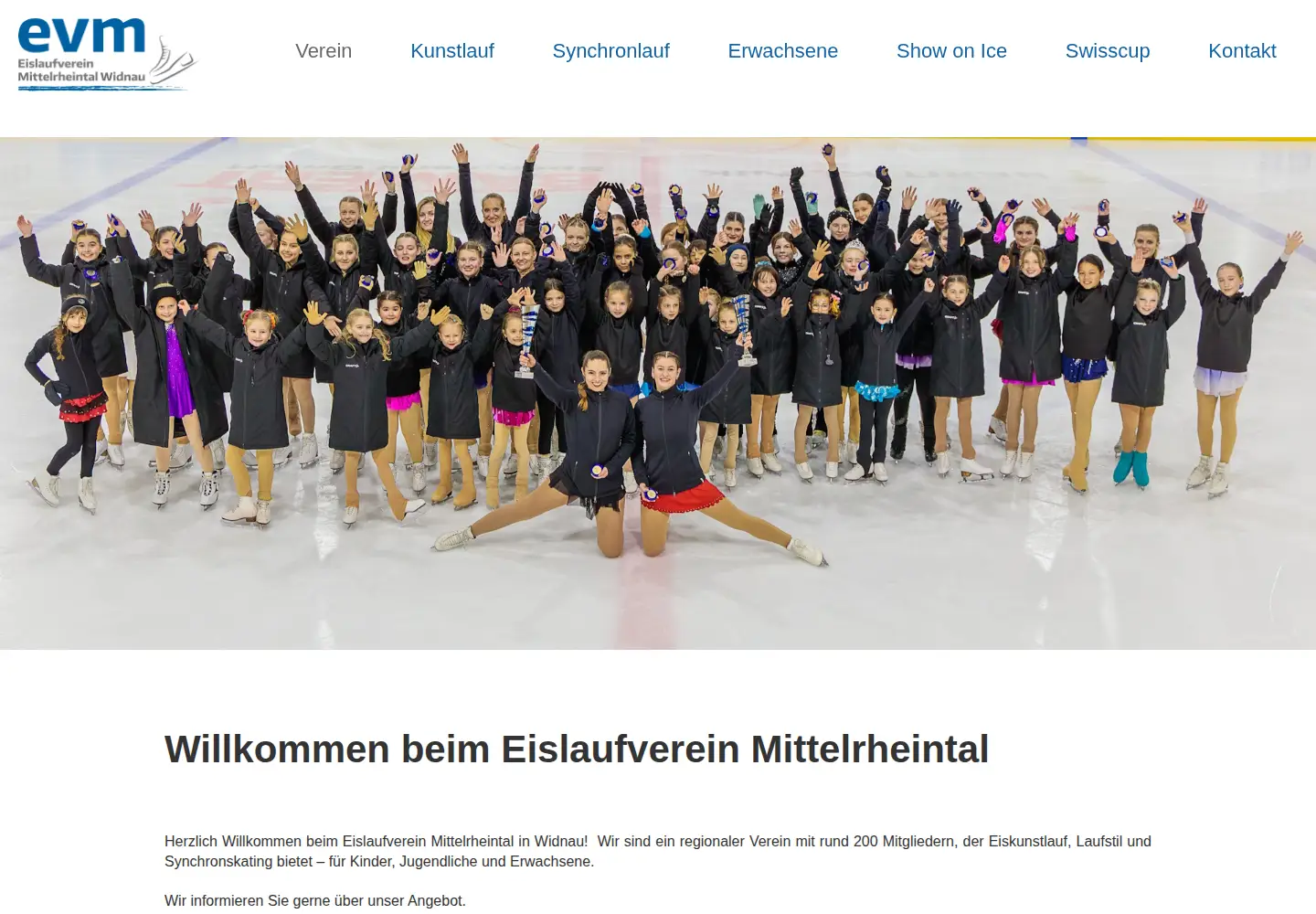 Captured homepage of evm-widnau.ch in the current scan