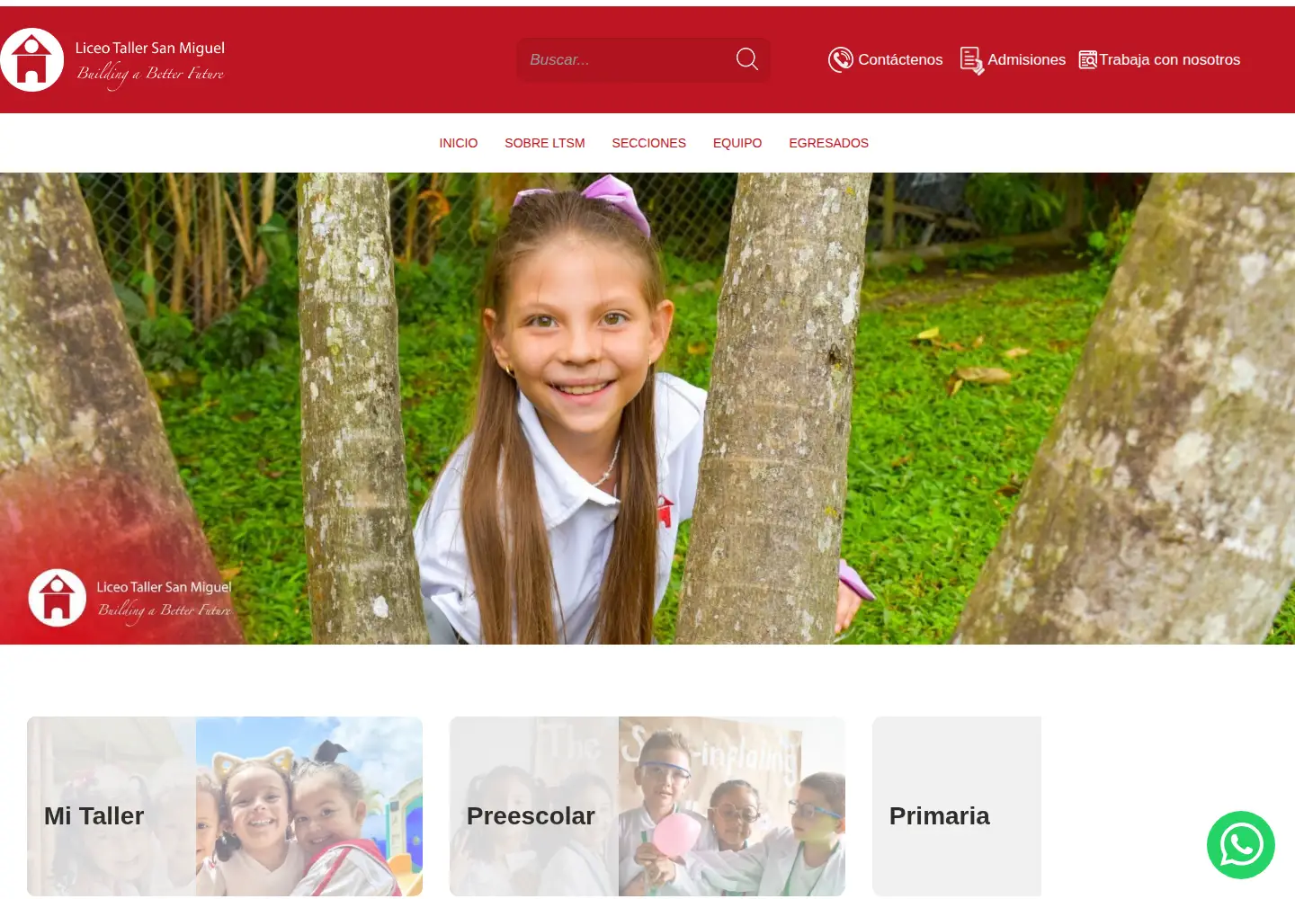 Screenshot of liceotallersanmiguel.edu.co
