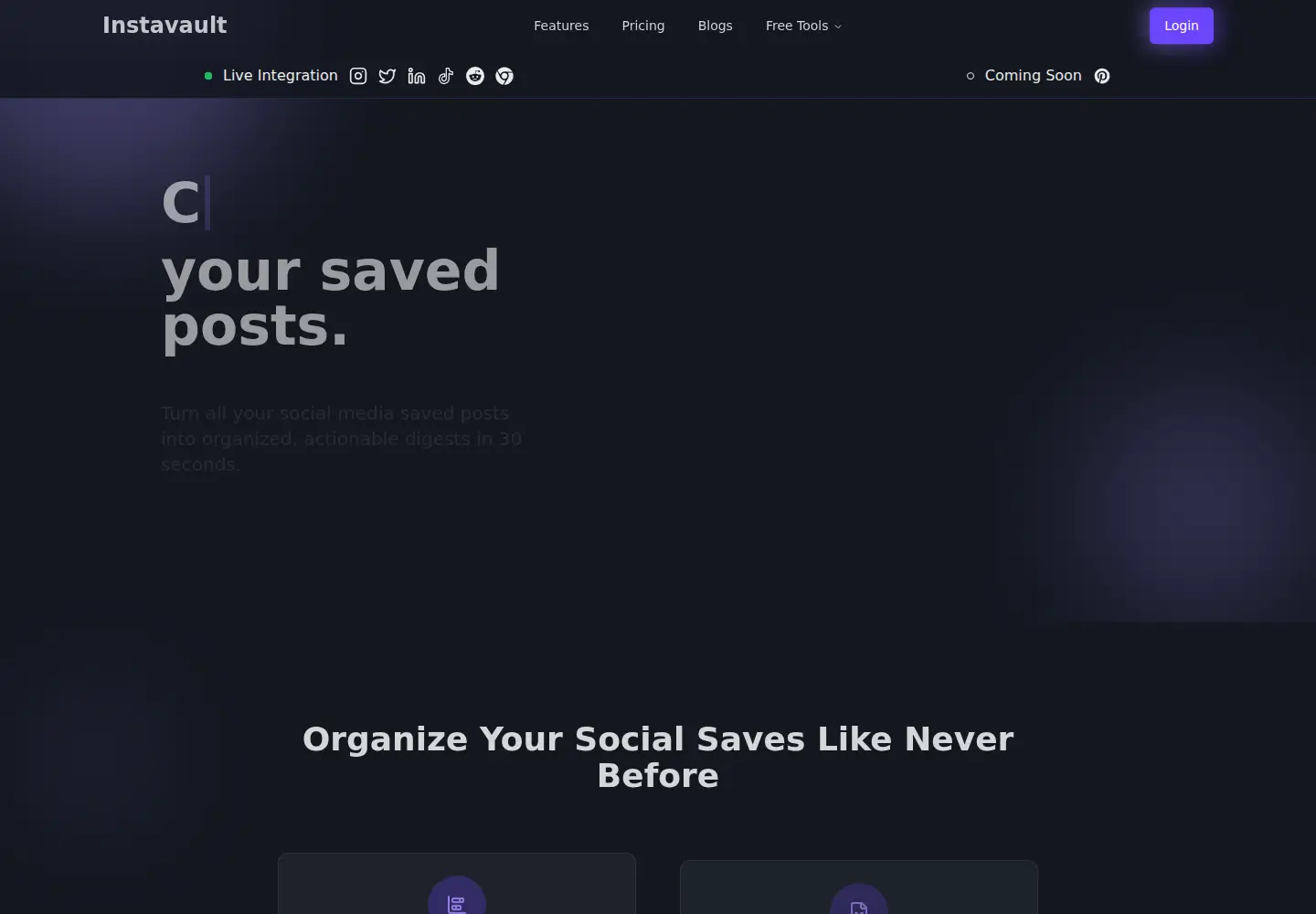 Screenshot of instavault.co