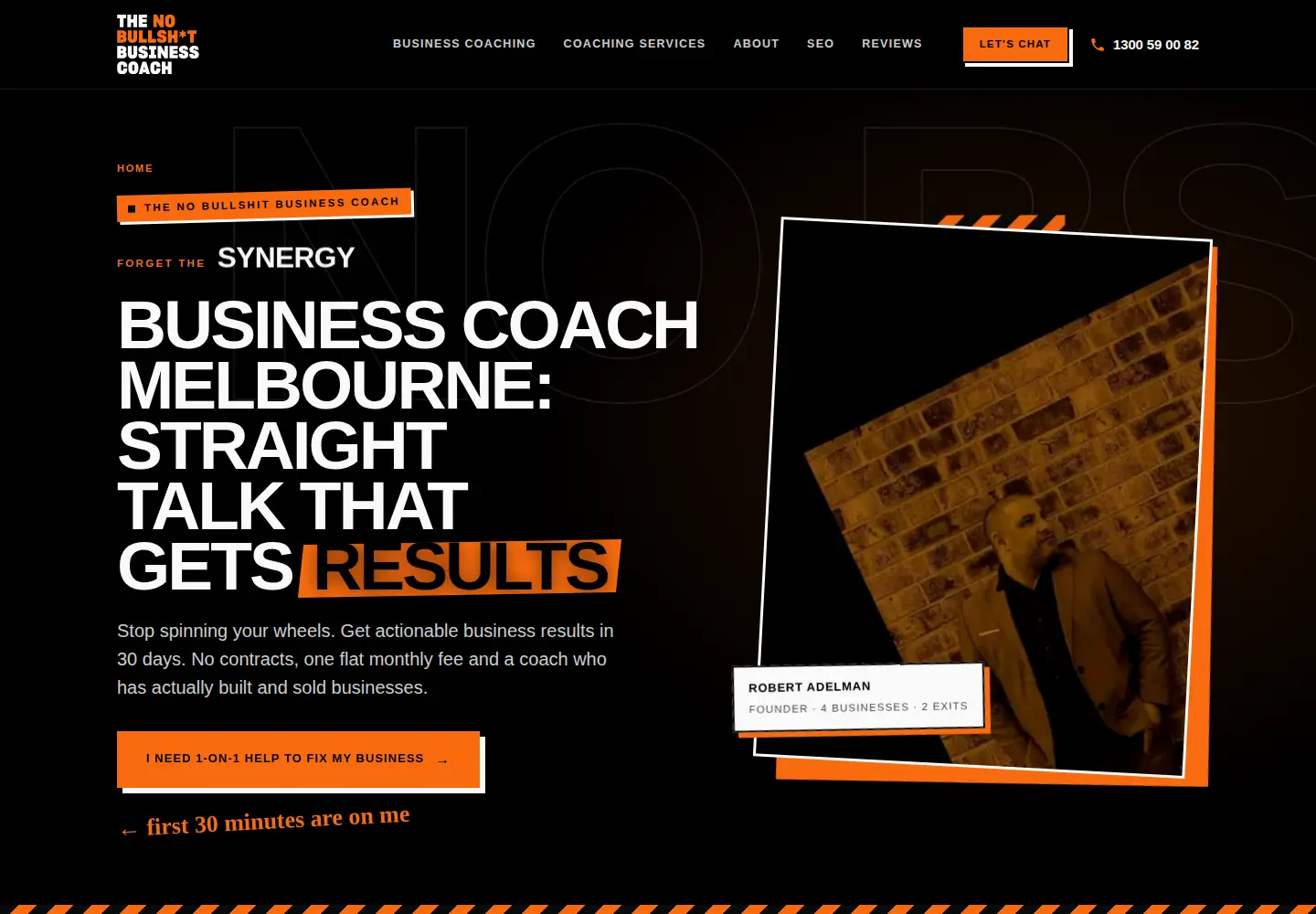 Screenshot of thenobullshit.coach