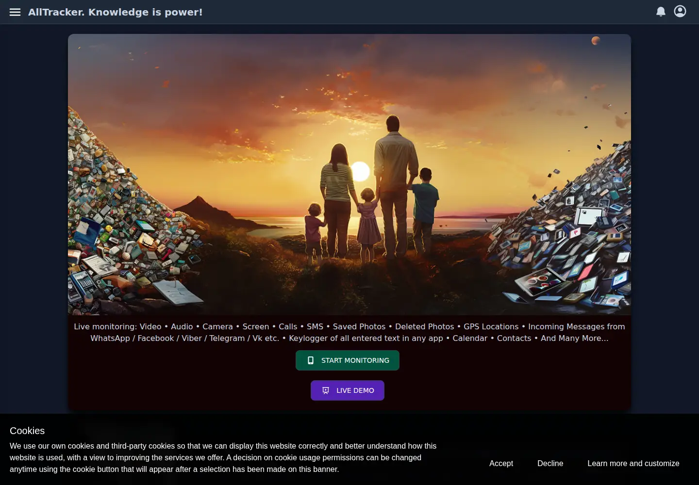 Screenshot of alltracker-family.com