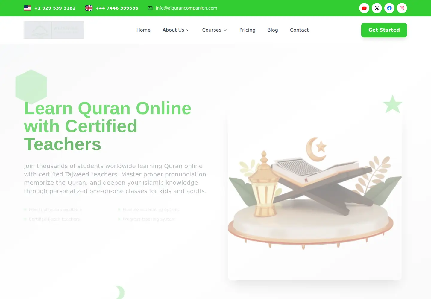Screenshot of alqurancompanion.com