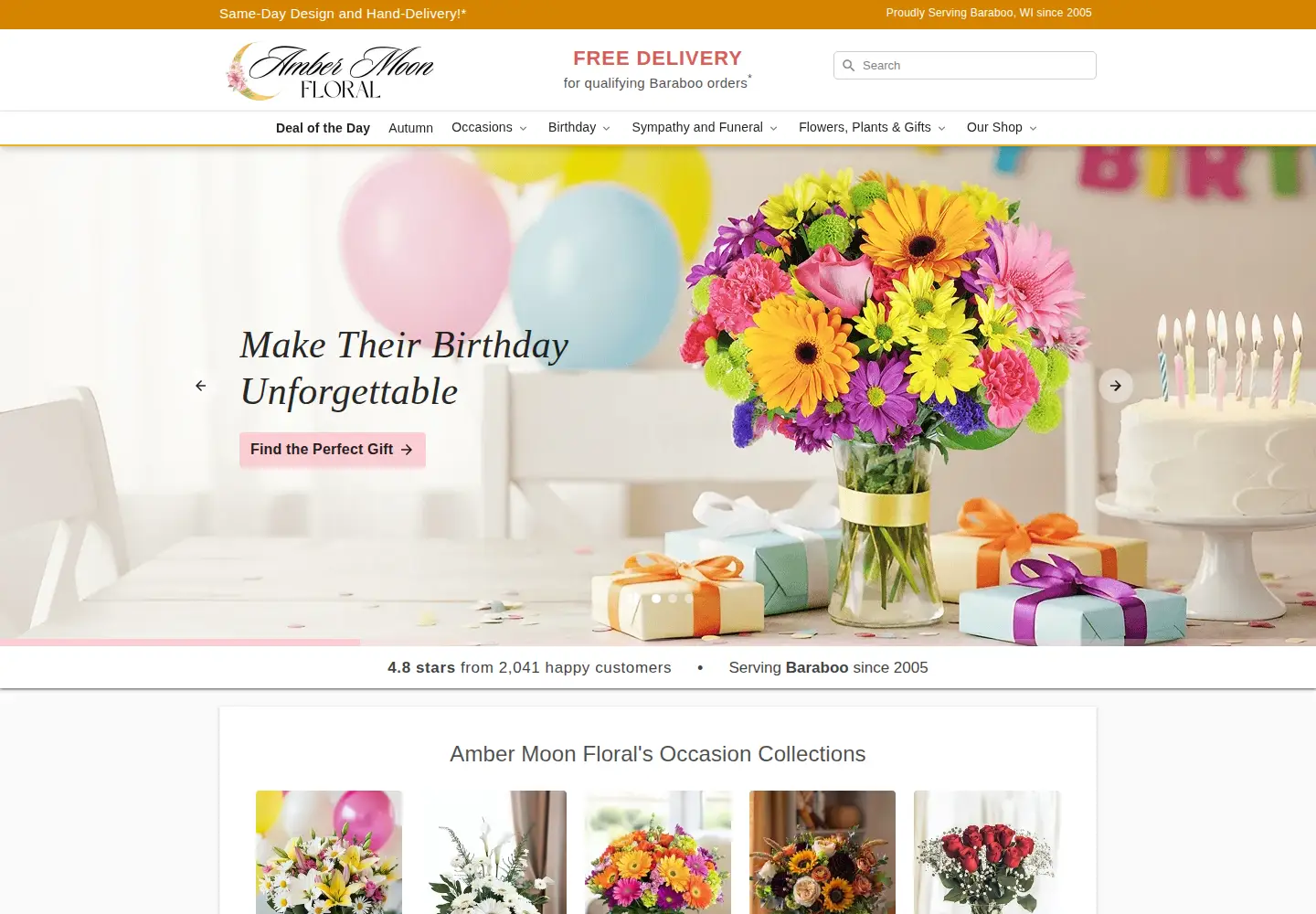 Screenshot of ambermoonfloral.com