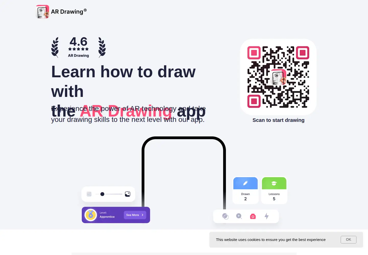 Captured homepage of ar-drawing.com in the current scan