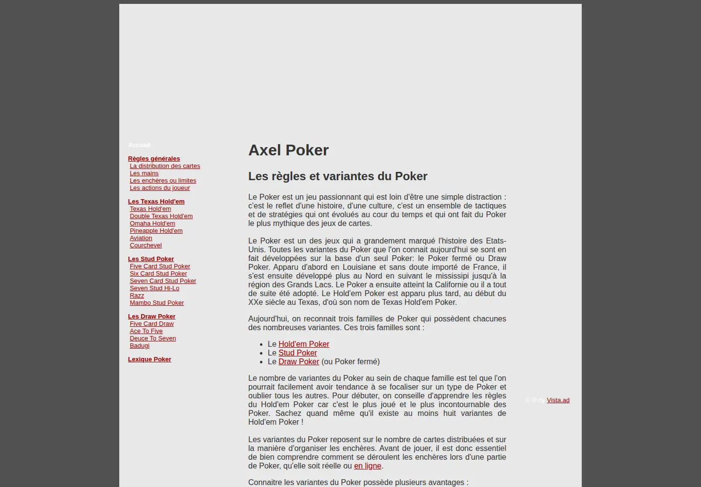 Captured homepage of axel-poker.com in the current scan