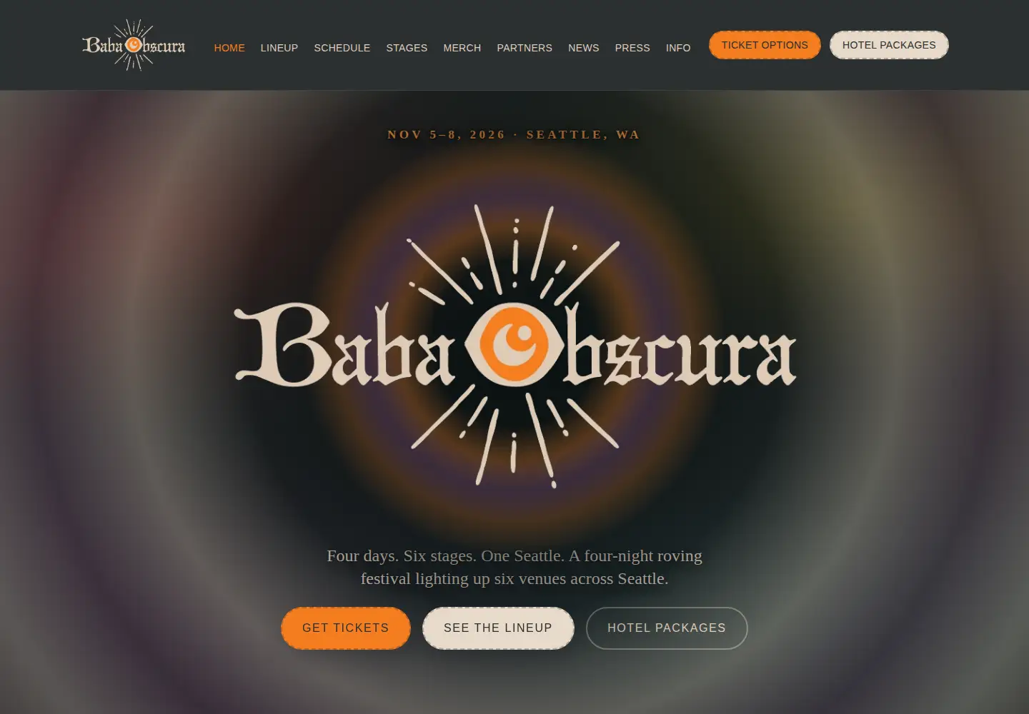 Captured homepage of babaobscura.com in the current scan