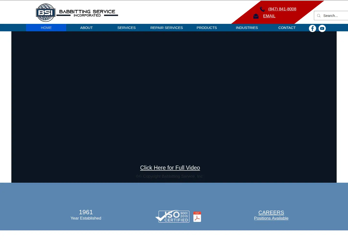 Captured homepage of babbitting.com in the current scan