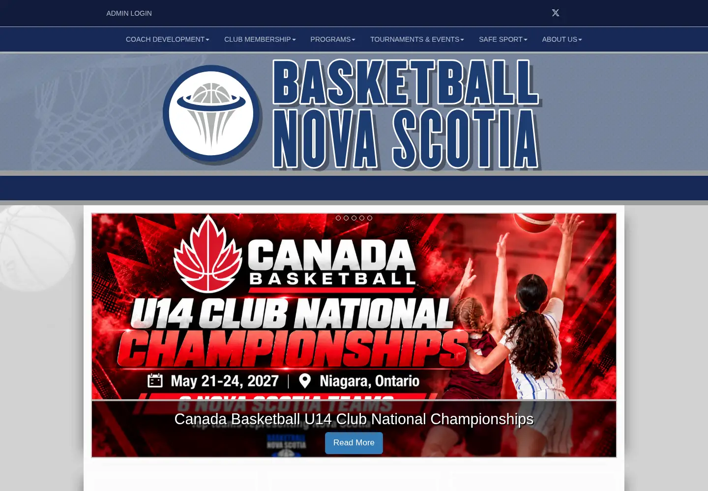 Screenshot of basketballnovascotia.com