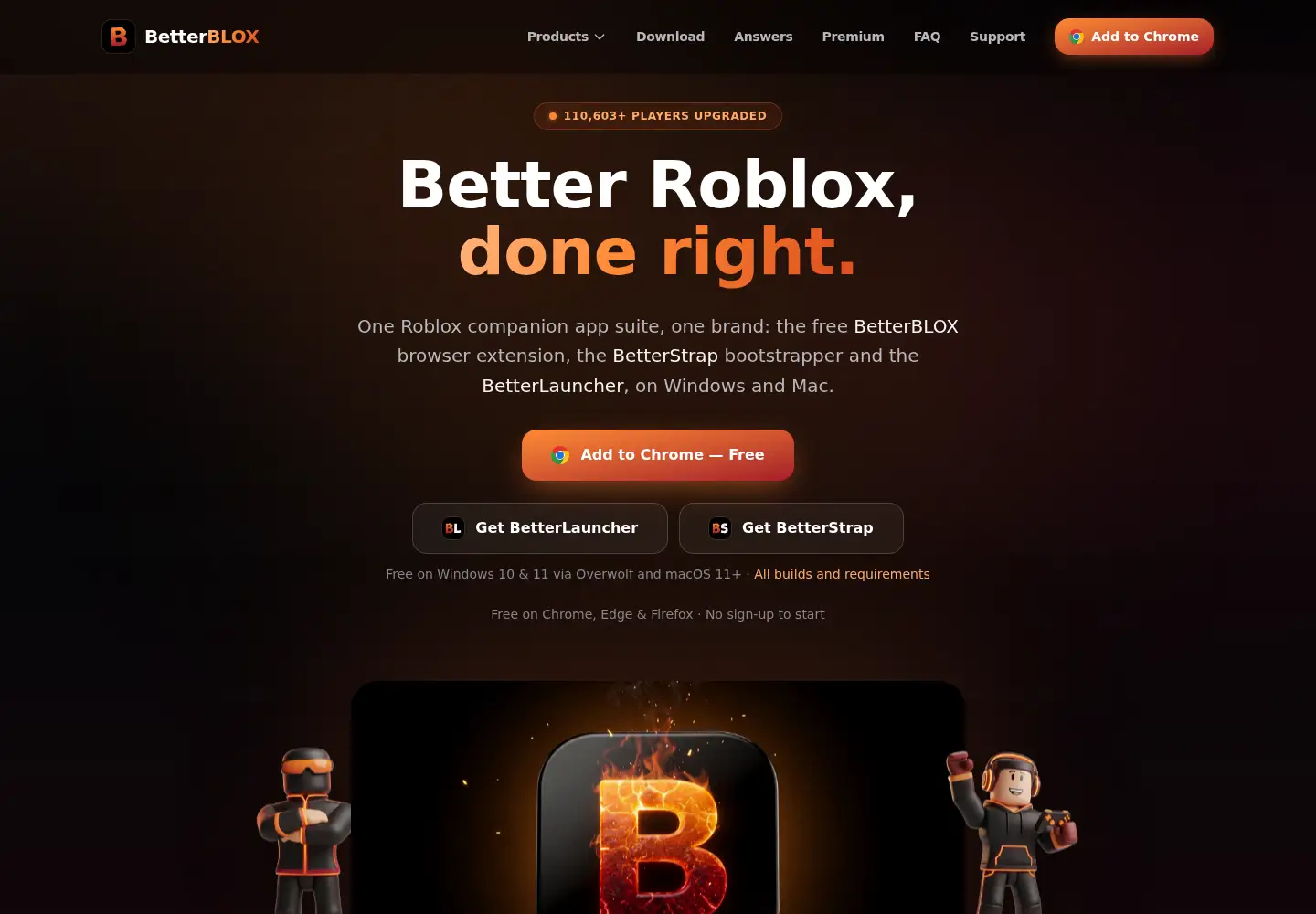 Captured homepage of betterroblox.com in the current scan