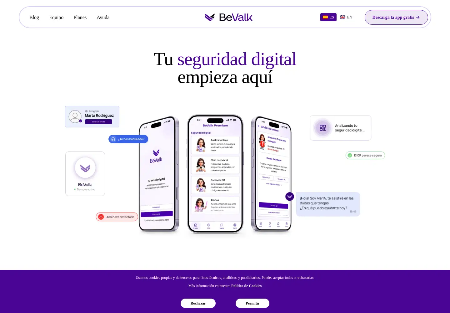 Captured homepage of bevalk.com in the current scan