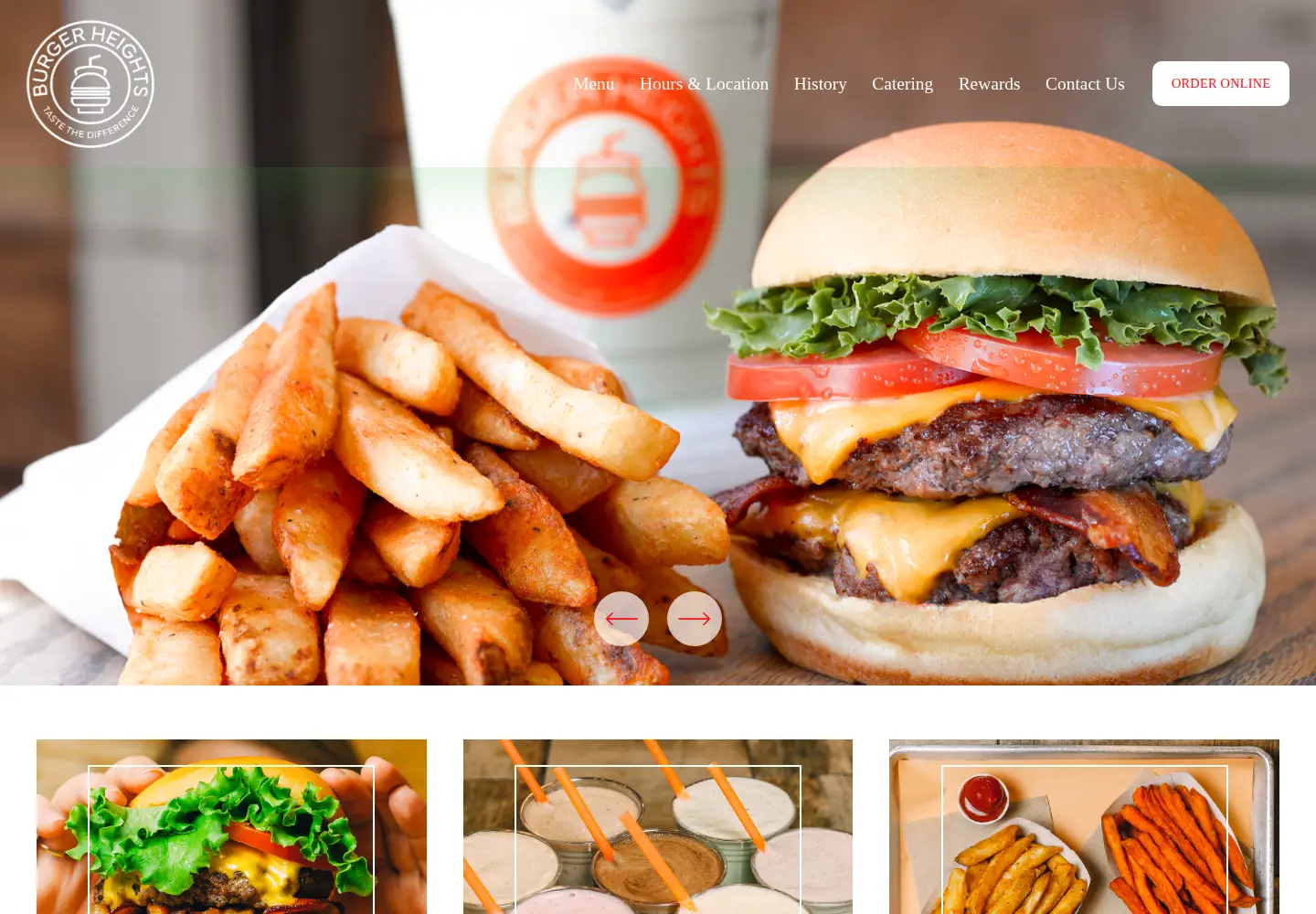 Screenshot of burgerheights.com