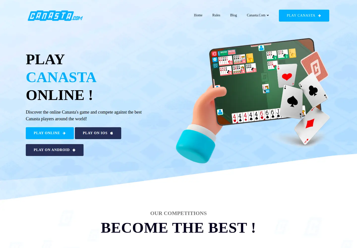 Captured homepage of canasta.com in the current scan