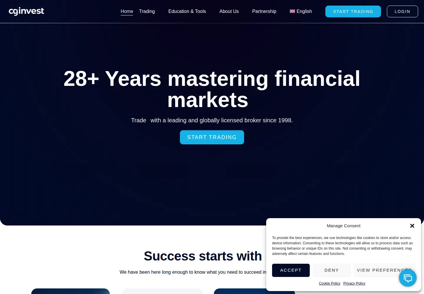Screenshot of cginvest.com