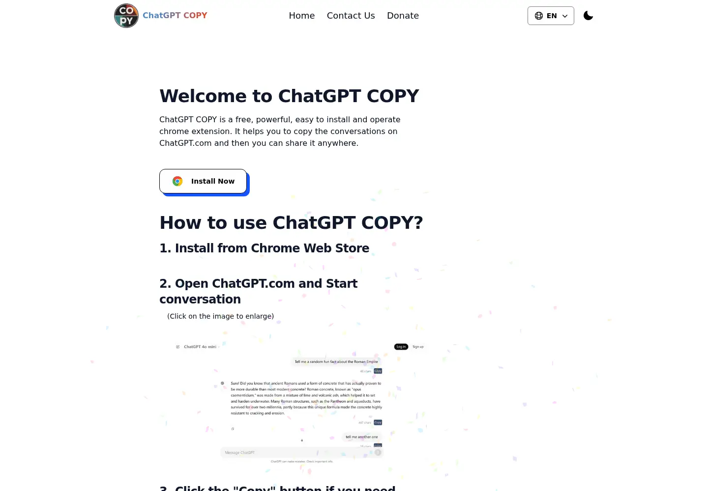 Captured homepage of chatgptcopy.com in the current scan