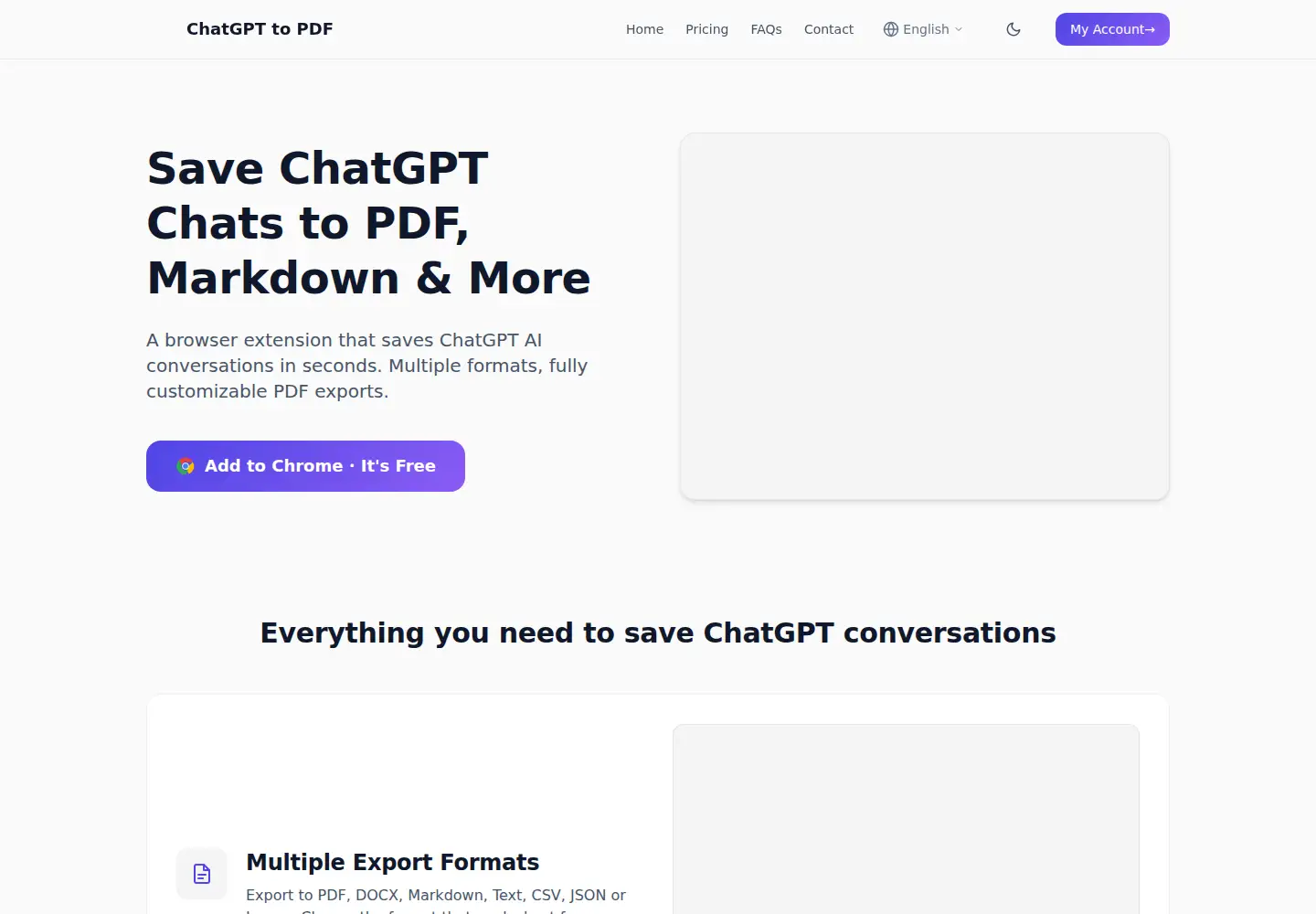 Screenshot of chatgpttopdfextension.com