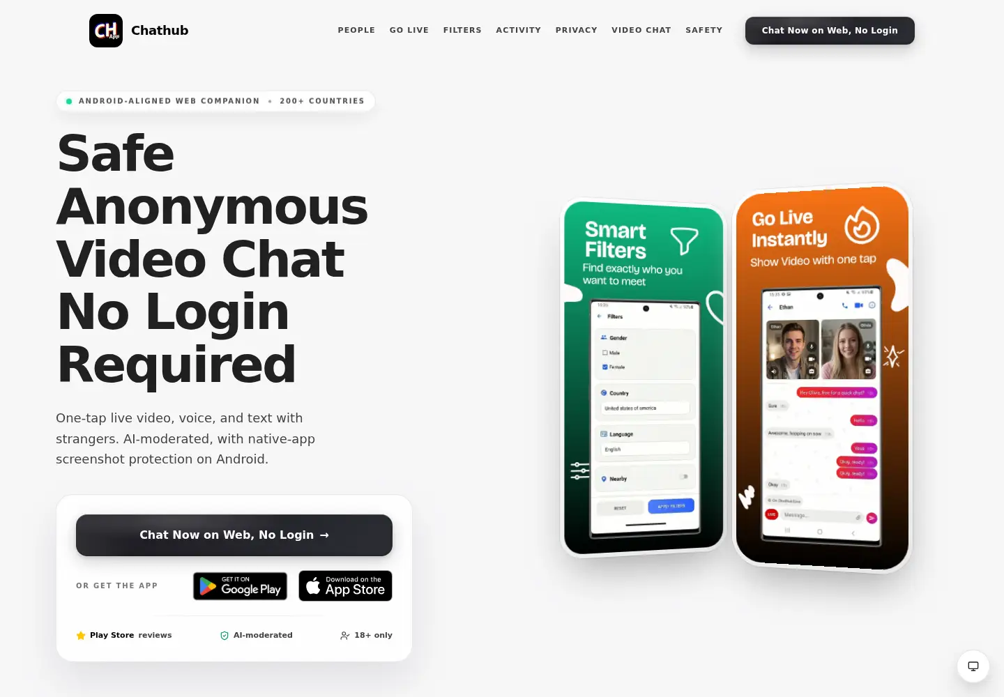 Captured homepage of chathubapp.com in the current scan