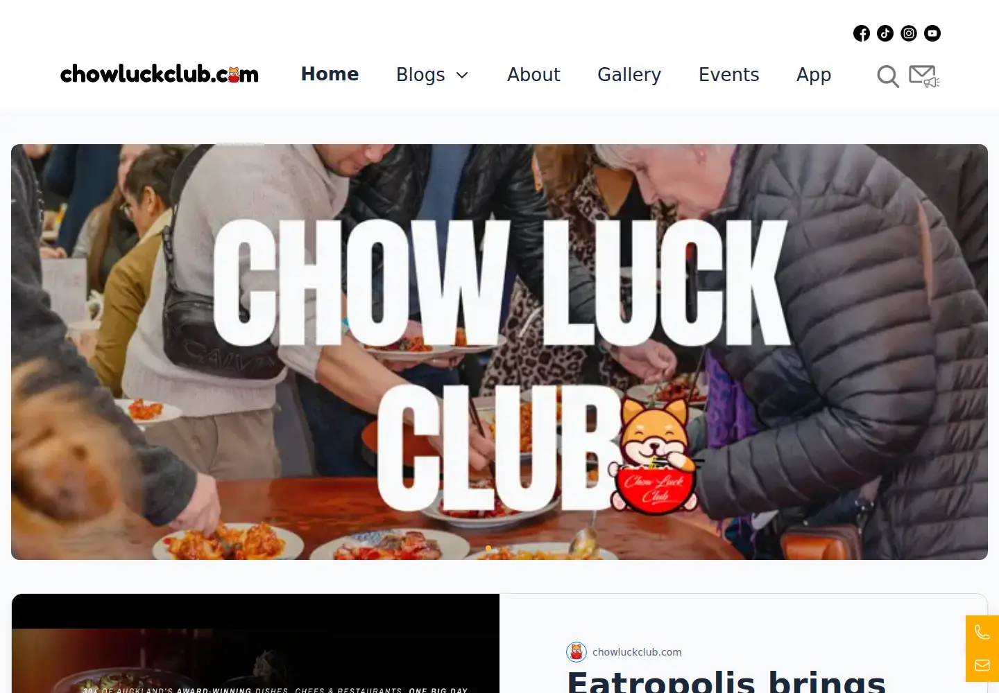 Screenshot of chowluckclub.com